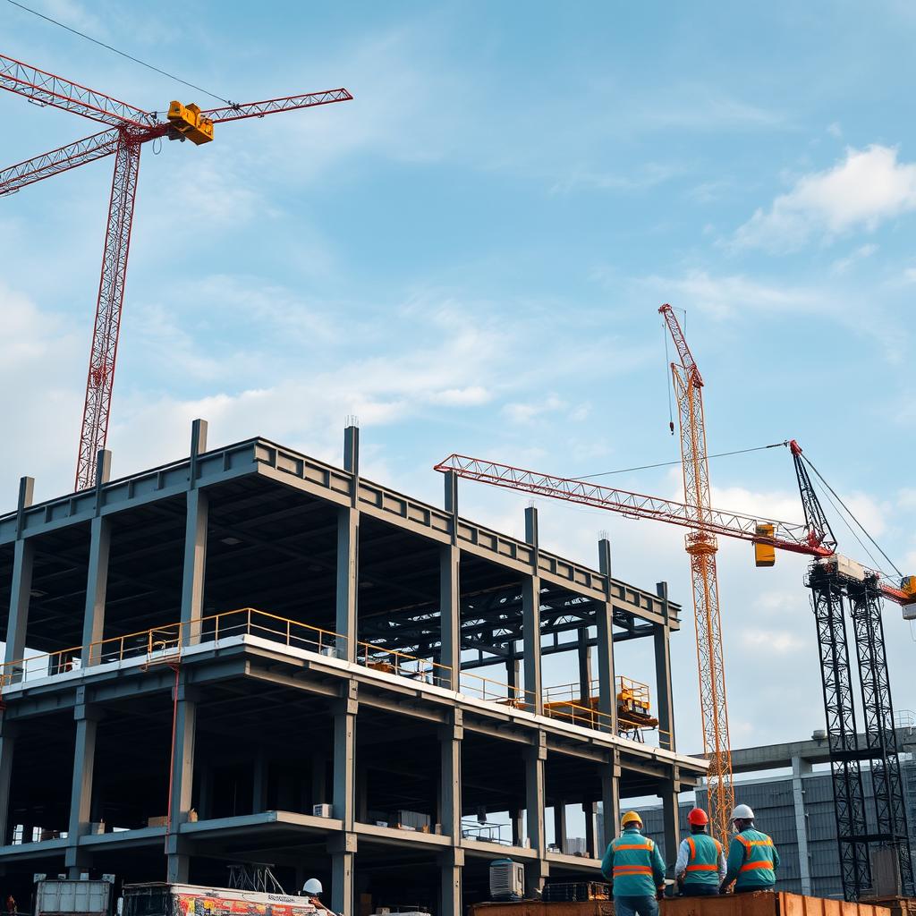 Contractor project site with professional team reviewing plans — national contractor coverage